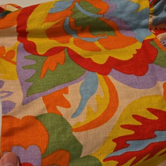 Sezane Melville Heavy Linen Midi Dress w/ Cute Bow Tie Back - Picture 14 of 14